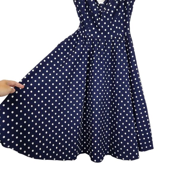 STOP STARING! Amery Retro Vintage Pin-up Style Polka Dot Swing Dress Small - Picture 5 of 9